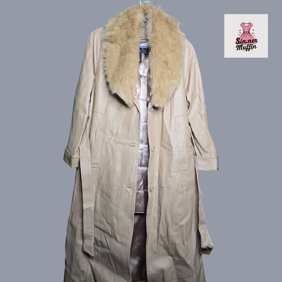 Terry Lewis Classic Luxuries Long 100% Leather and Faux Fur Trimmed Coat - Picture 2 of 16